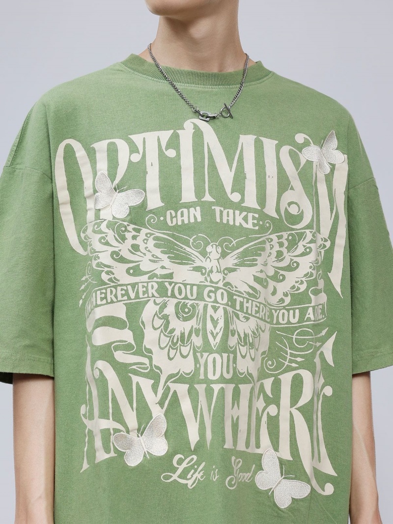 Vert  T Shirts Aelfric Eden Vintage Butterfly Print Tee - HMZ-5105957